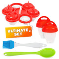 Hard Boiled Silicone Egg Cooker Without the Shell as seen on TV Non Stick Egg Poacher with Holder