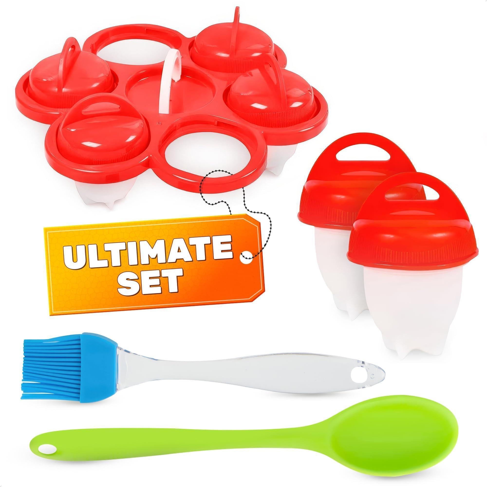 Hard Boiled Silicone Egg Cooker Without the Shell as seen on TV Non Stick Egg Poacher with Holder