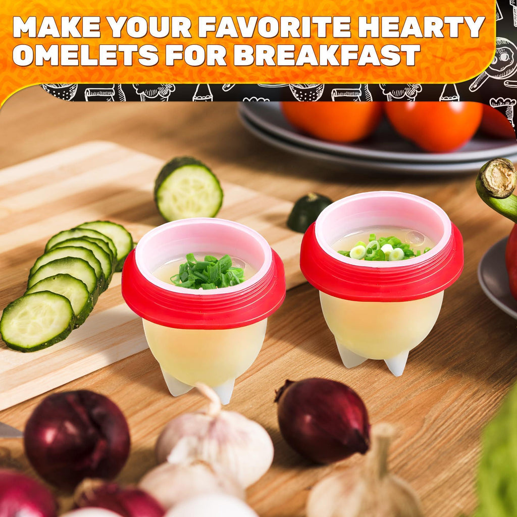 Hard Boiled Silicone Egg Cooker Without the Shell as seen on TV Non Stick Egg Poacher with Holder