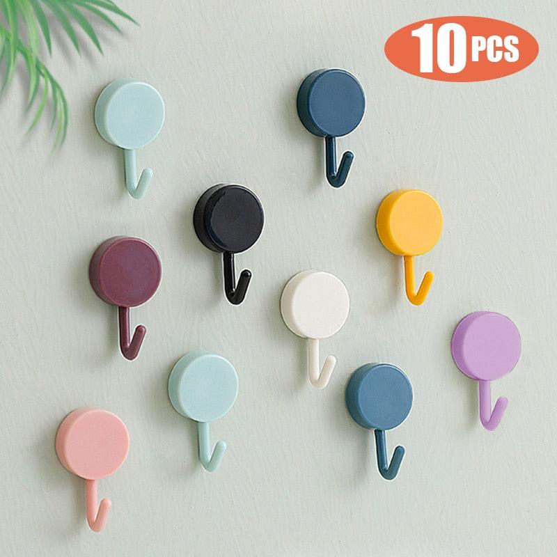 Self-Adhesive Wall Hooks (10-Pack)