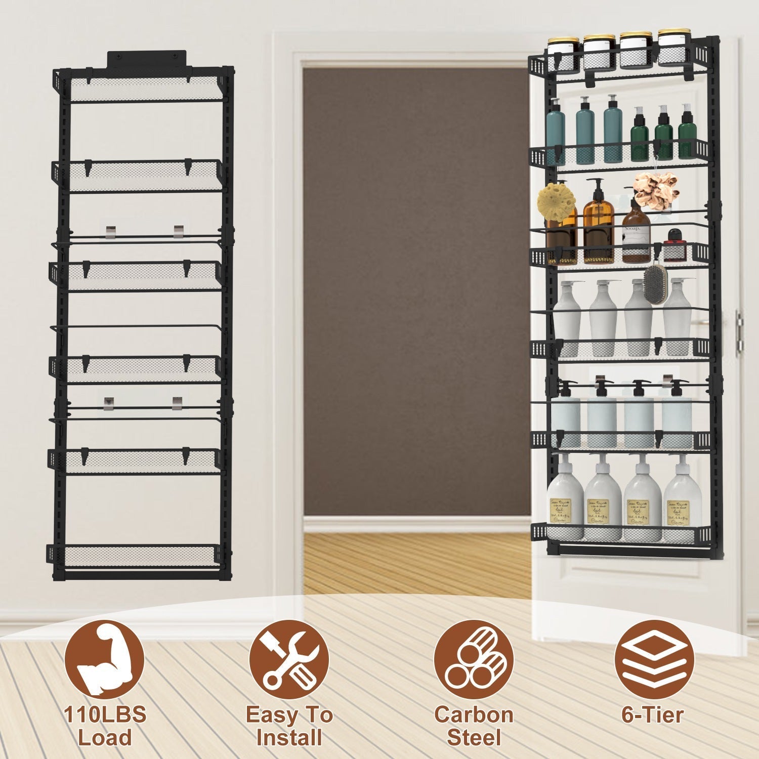6-Tier Over-the-Door Pantry Organizer