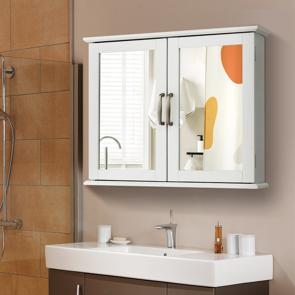 2-Tier Mirrored Bathroom Cabinet