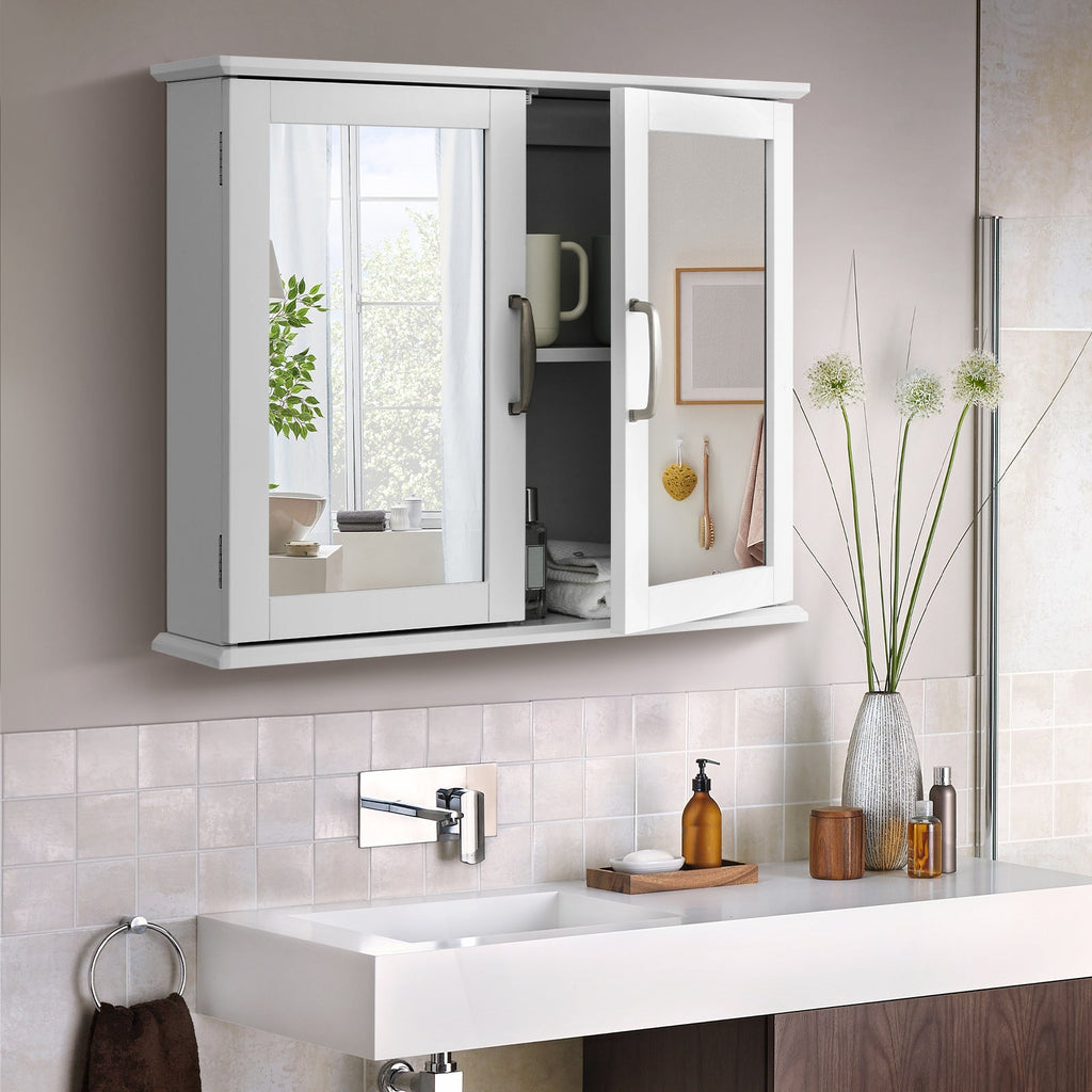 2-Tier Mirrored Bathroom Cabinet
