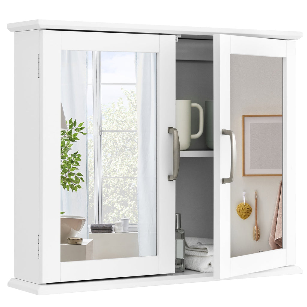 2-Tier Mirrored Bathroom Cabinet