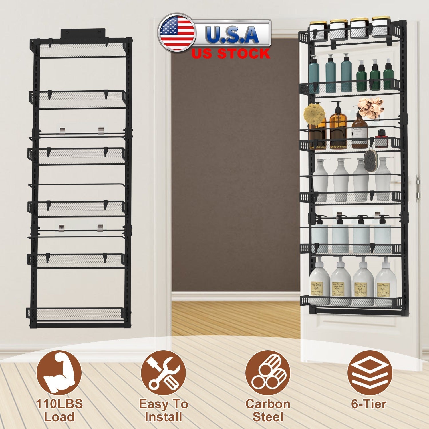 6-Tier Over-the-Door Pantry Organizer