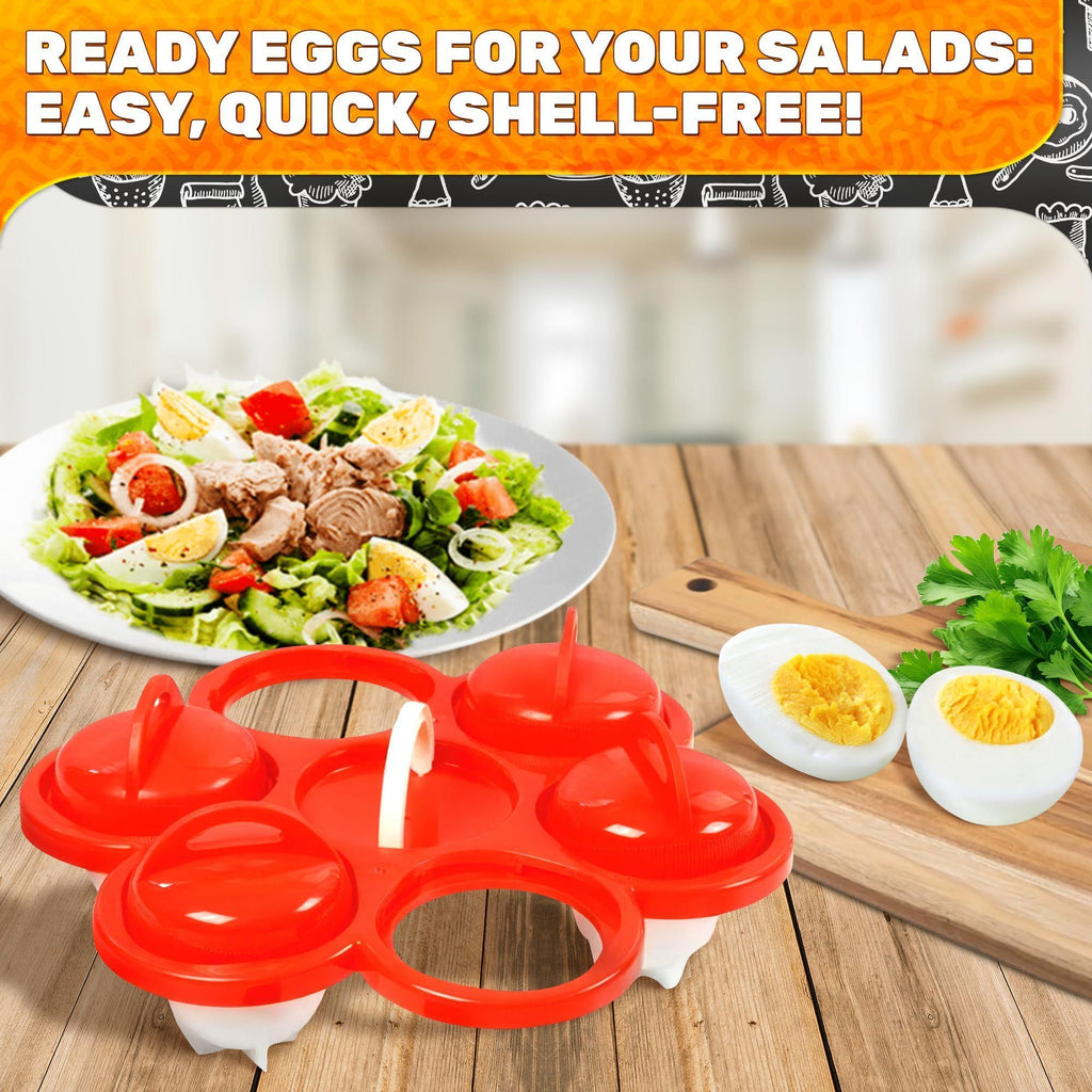 Hard Boiled Silicone Egg Cooker Without the Shell as seen on TV Non Stick Egg Poacher with Holder