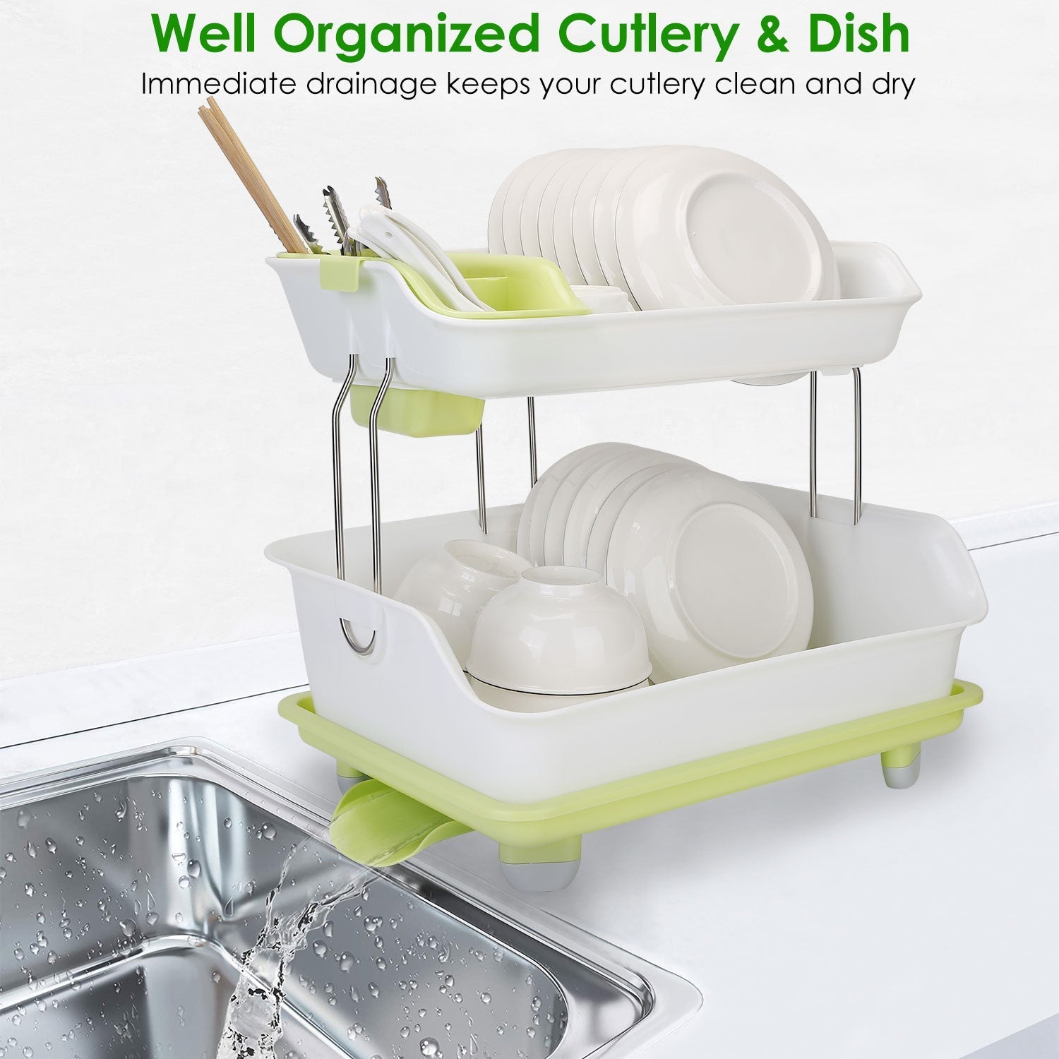 2-Tier Dish Drying Rack