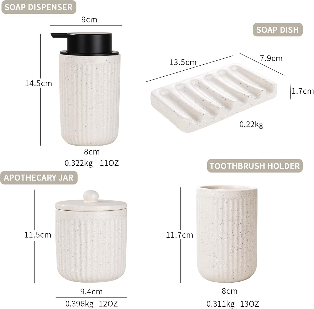 BosilunLife Foaming Bathroom Set (4-Piece)