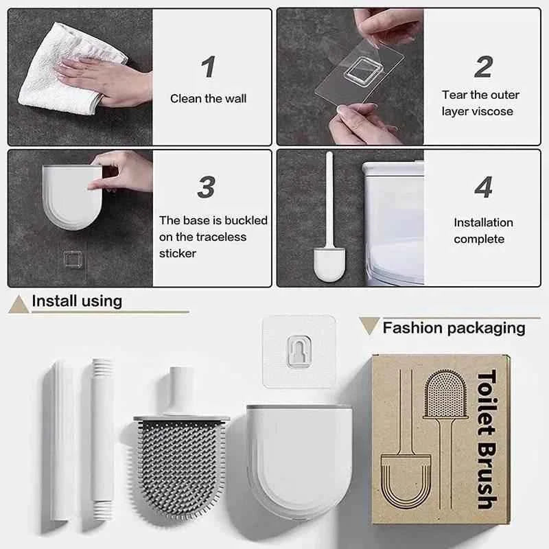 Wall Hanging Toilet Brush With Holder