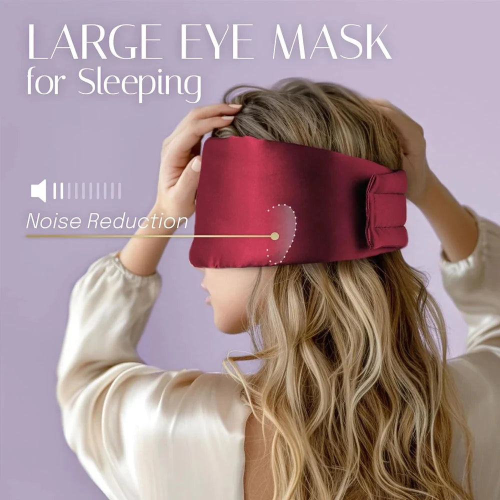 Silk Sleep Mask – Mulberry Silk Eye Mask with Adjustable Strap & Ear Cover