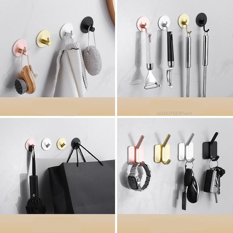 Adhesive Wall Hooks for Bathroom & Kitchen