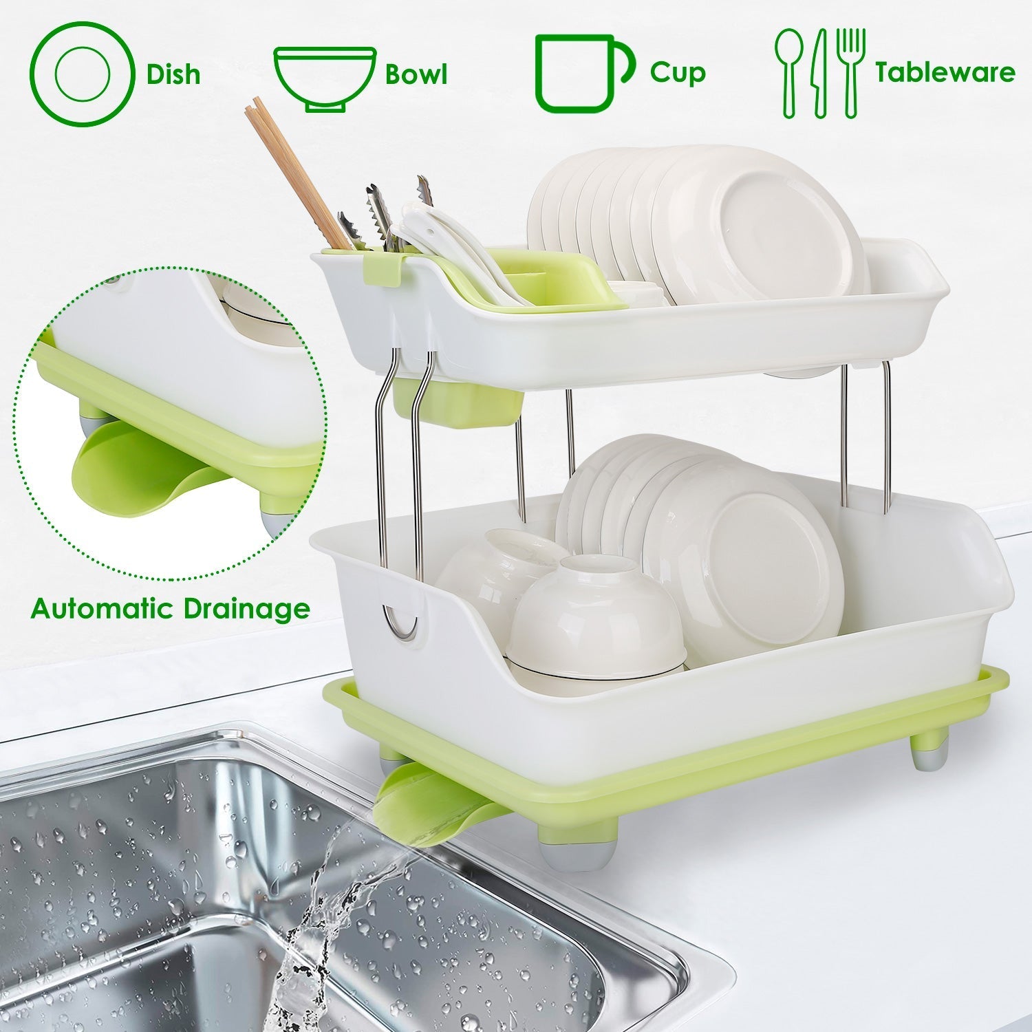 2-Tier Dish Drying Rack