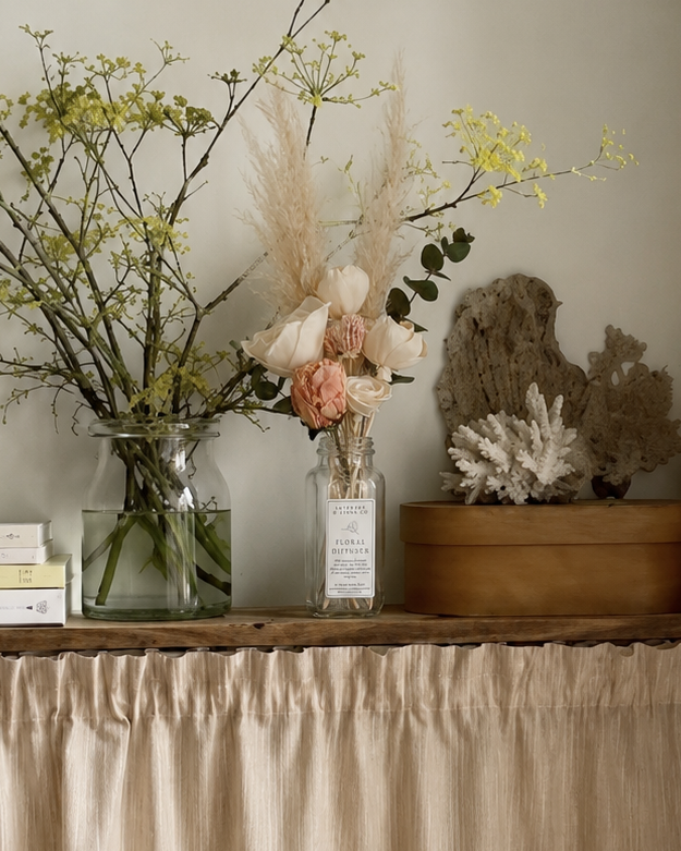 Botanical Diffuser Bouquet | Preserved Floral Home Fragrance with Blush Peonies 8oz