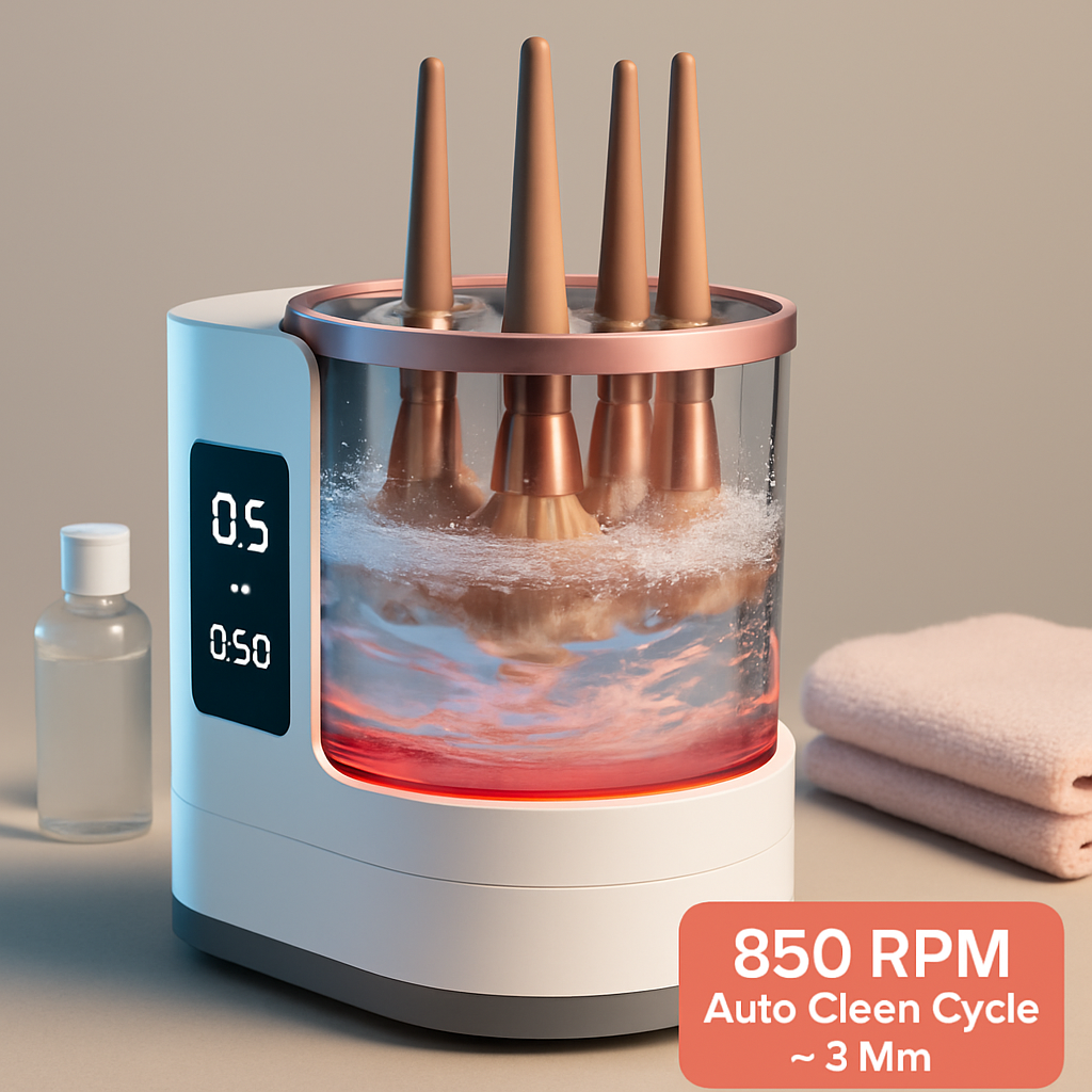 3-in-1 Electric Makeup Brush Cleaner with Timer