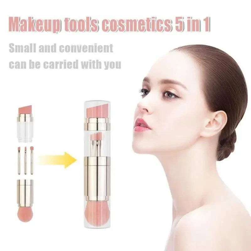 New Vintage Style 4 In 1 Makeup Brushes For Foundation, Eyebrow Shadow, Eyeliner Blush Powder, Brush Cosmetic And Concealer Professional Makeup Brush