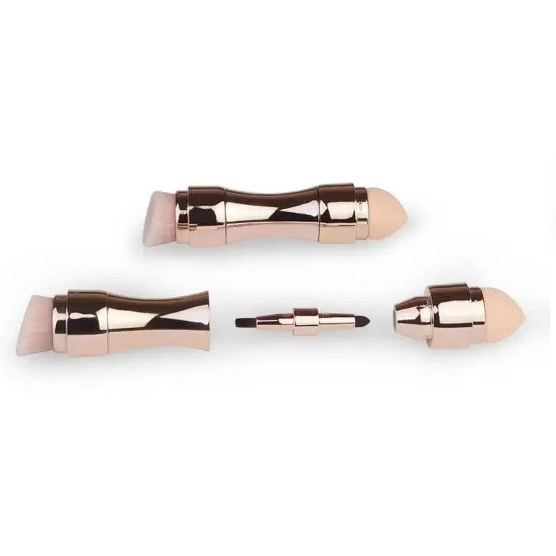 New Vintage Style 4 In 1 Makeup Brushes For Foundation, Eyebrow Shadow, Eyeliner Blush Powder, Brush Cosmetic And Concealer Professional Makeup Brush