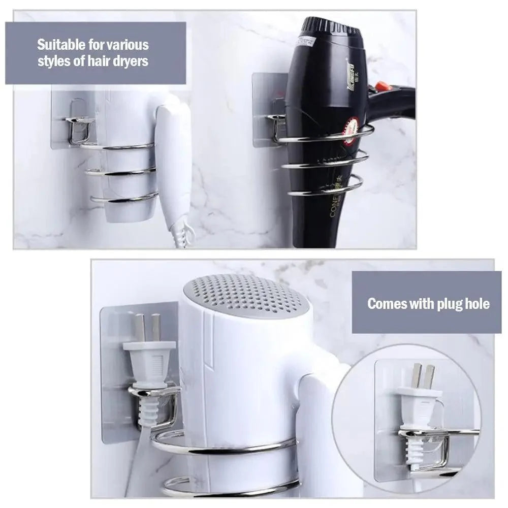 Wall-Mounted Hair Dryer Holder